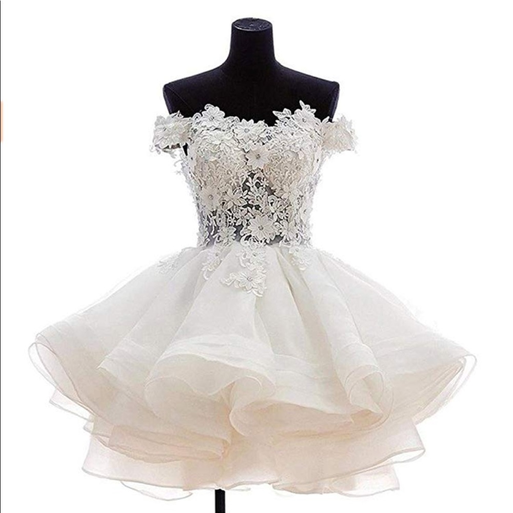 White floral mini dress